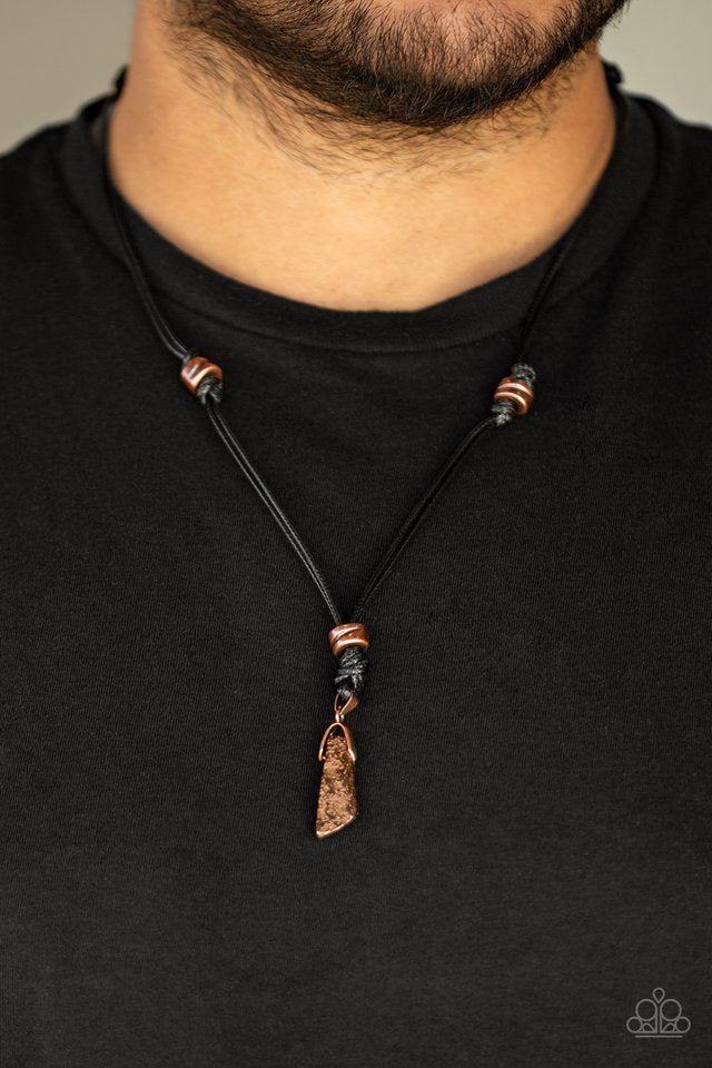 Paparazzi ♥ Midnight Meteorite - Copper ♥ Mens Necklace