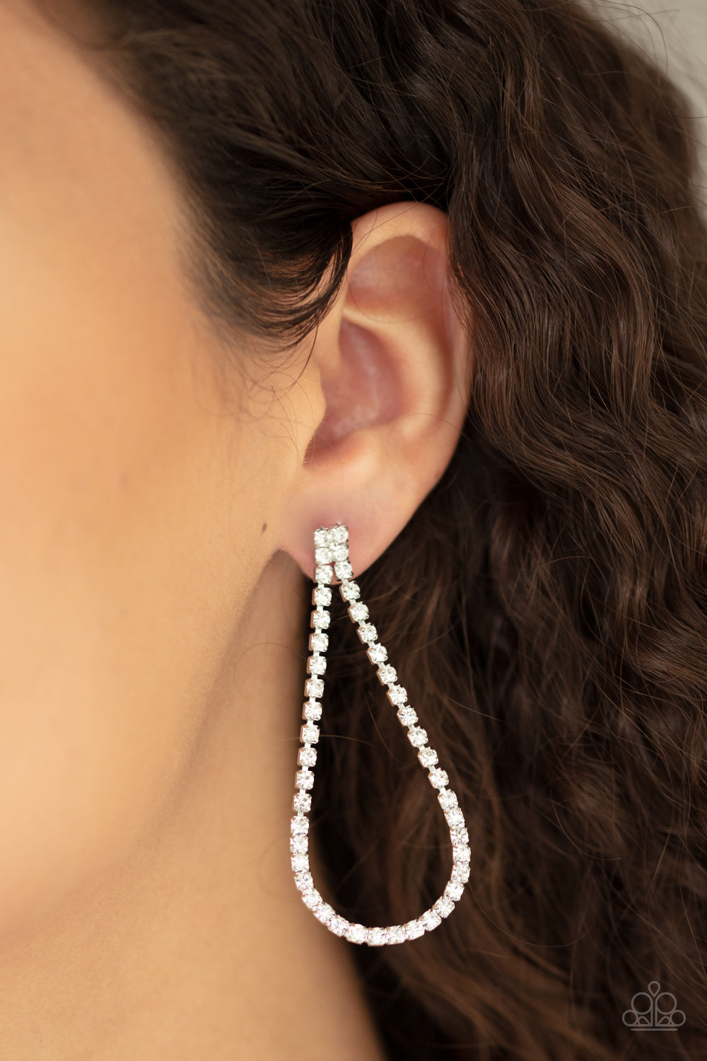 Paparazzi ♥ Diamond Drops - White ♥ Post Earrings