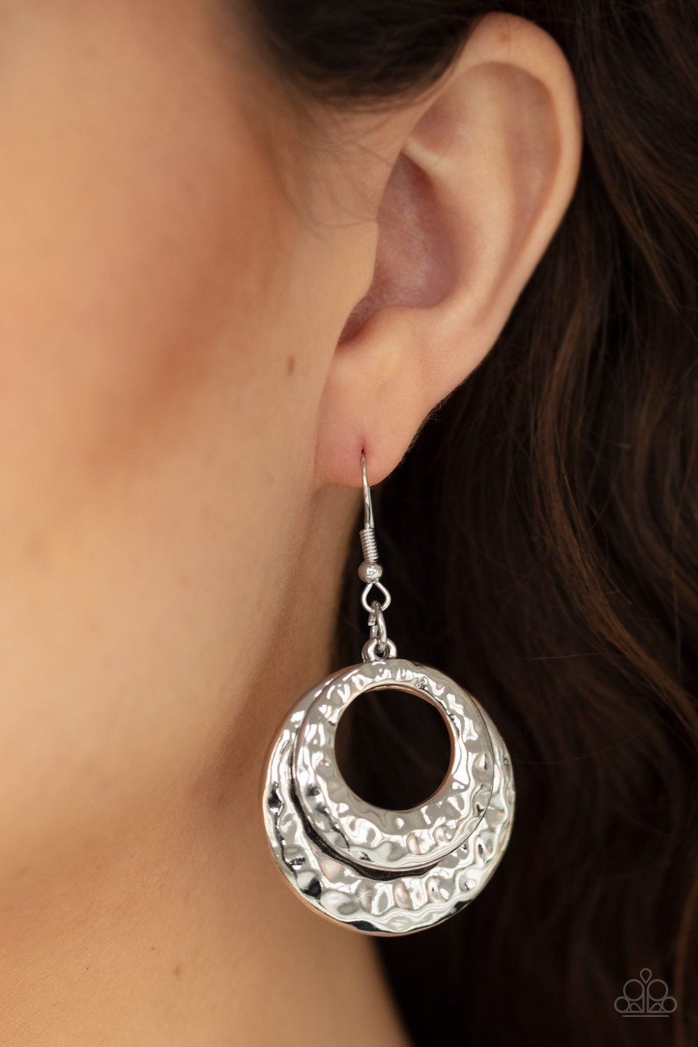 Paparazzi ♥ Perfectly Imperfect - Silver ♥ Earrings