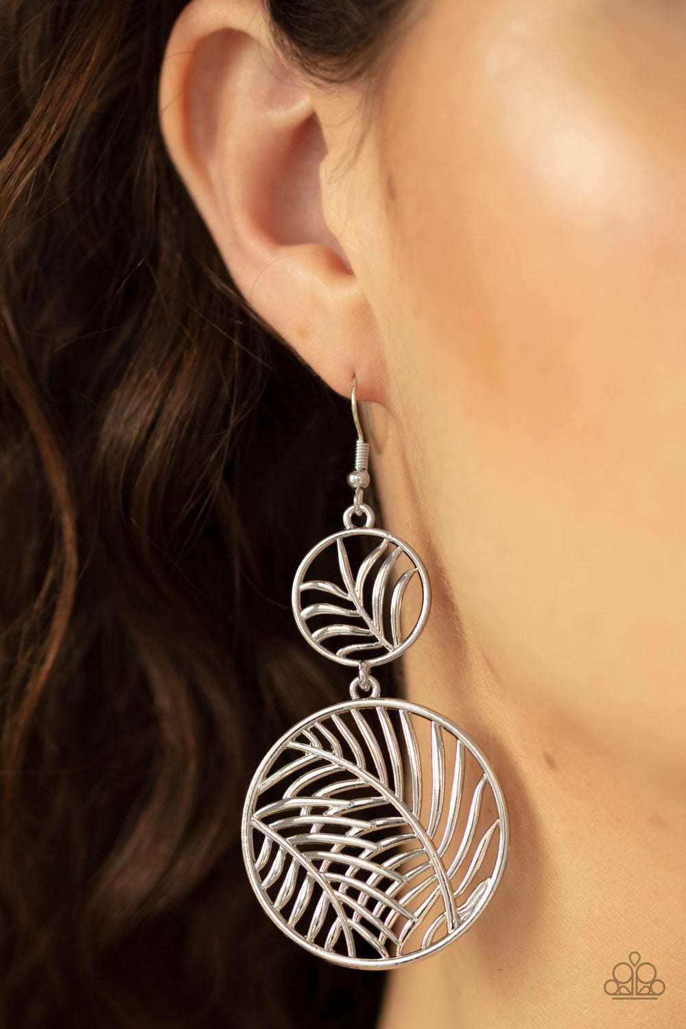 Paparazzi ♥ Palm Oasis - Silver ♥ Earrings