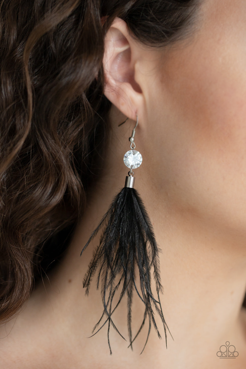 Paparazzi ♥ Feathered Flamboyance - Black ♥ Earrings