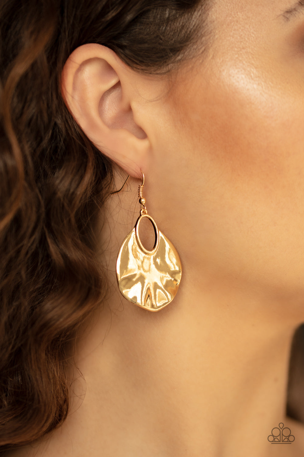 Paparazzi ♥ Ruffled Refinery - Gold ♥ Earrings