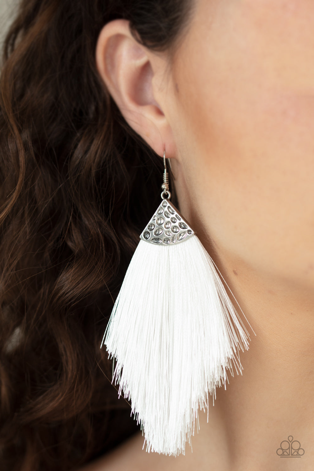 Paparazzi ♥ Tassel Tempo - White ♥ Earrings