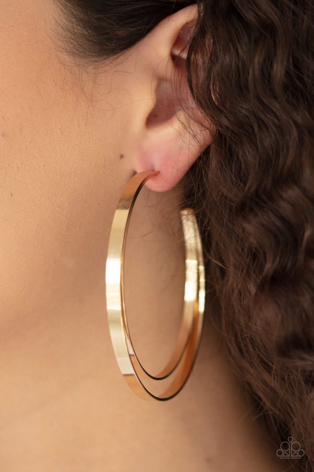 Paparazzi ♥ Moon Child Metro - Gold ♥ Earrings