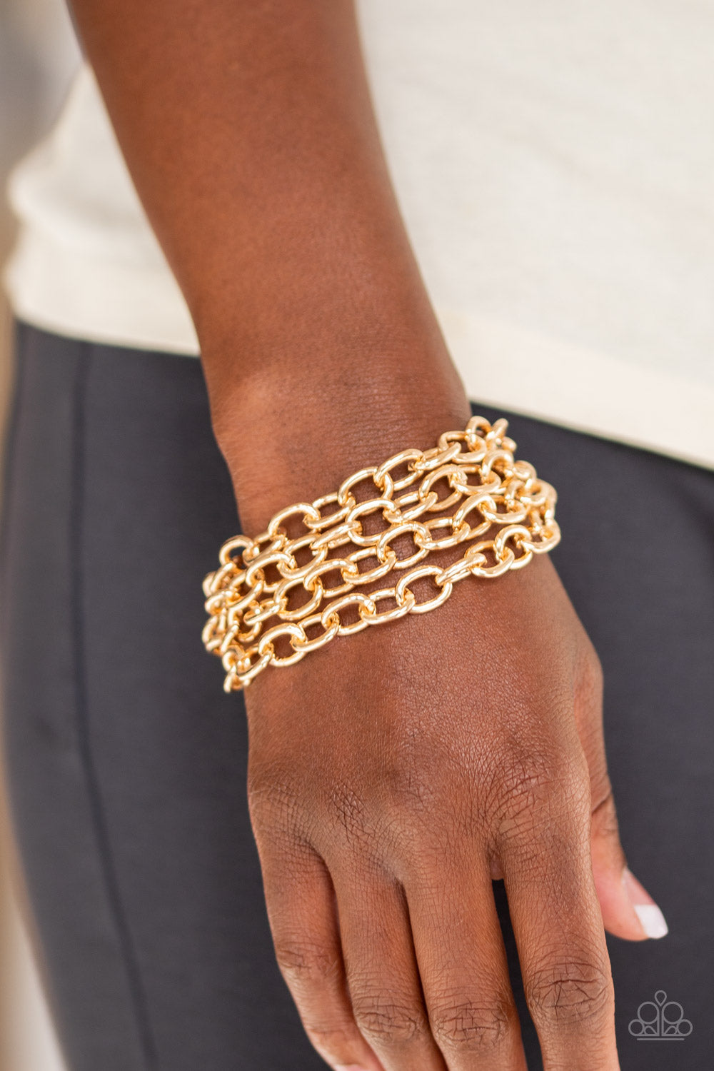 Paparazzi ♥ Fast Ball - Gold ♥ Bracelet