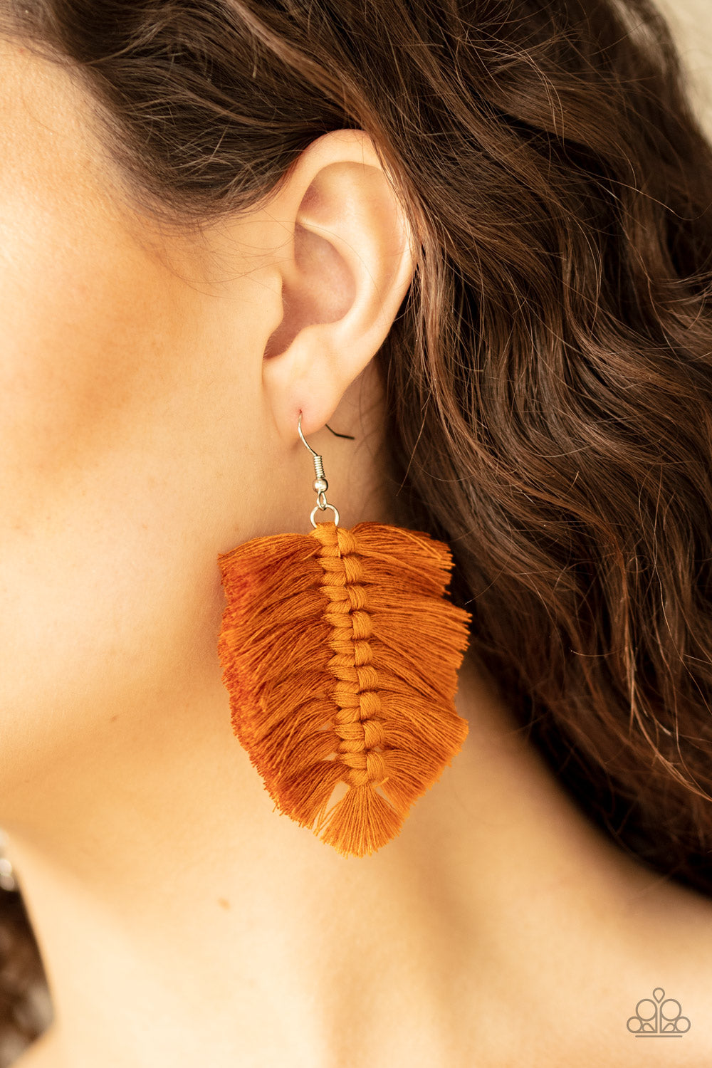 Paparazzi ♥ Knotted Native - Brown ♥ Earrings