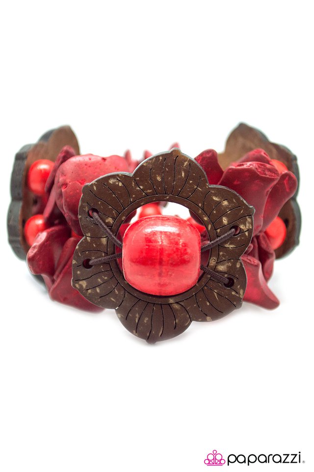 Paparazzi ♥ Its All WOOD - Red ♥ Bracelet