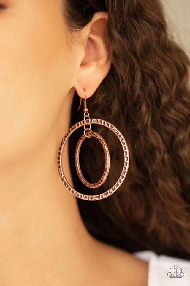 Paparazzi ♥ Fiercely Focused - Copper ♥ Earrings