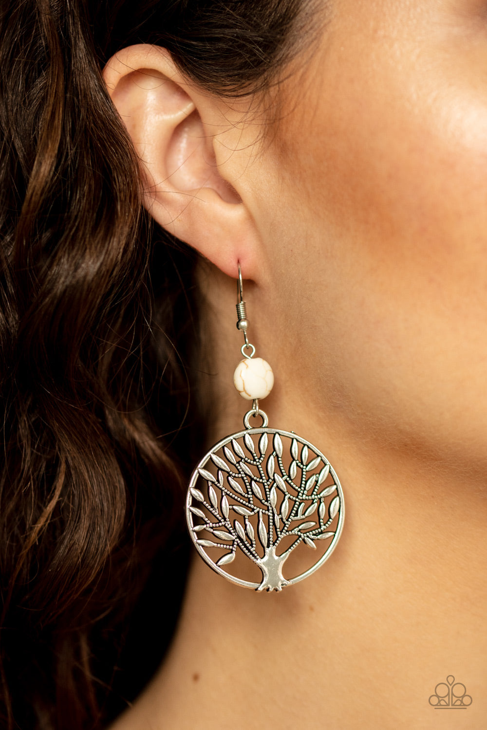 Paparazzi ♥ Bountiful Branches - White ♥ Earrings
