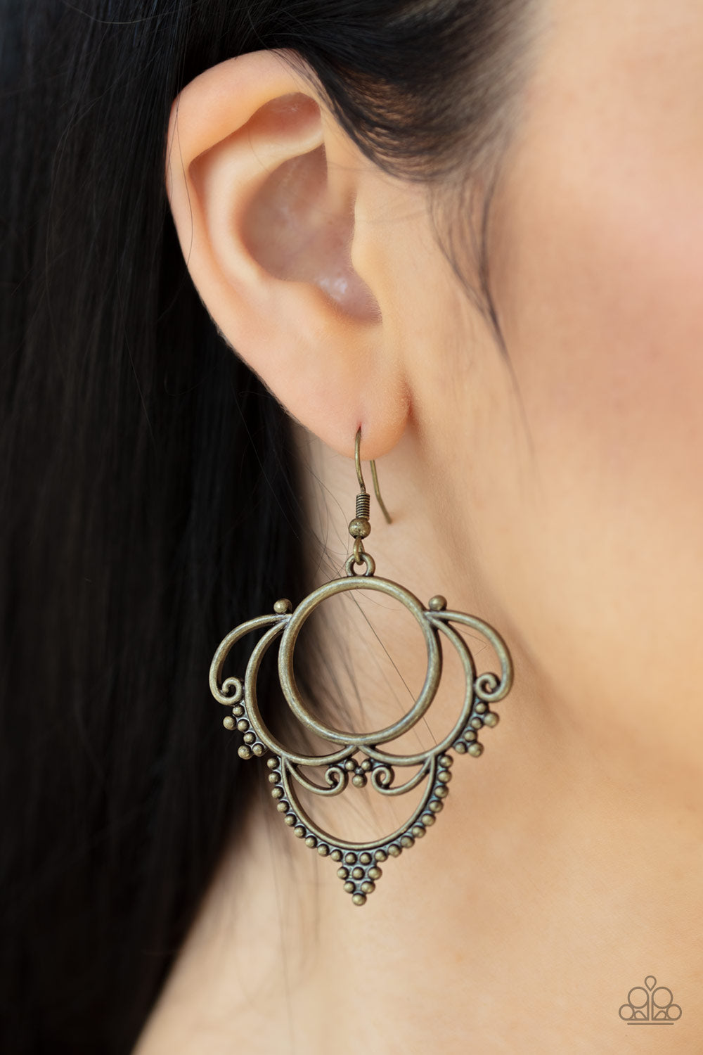 Paparazzi ♥ Metallic Macrame - Brass ♥ Earrings