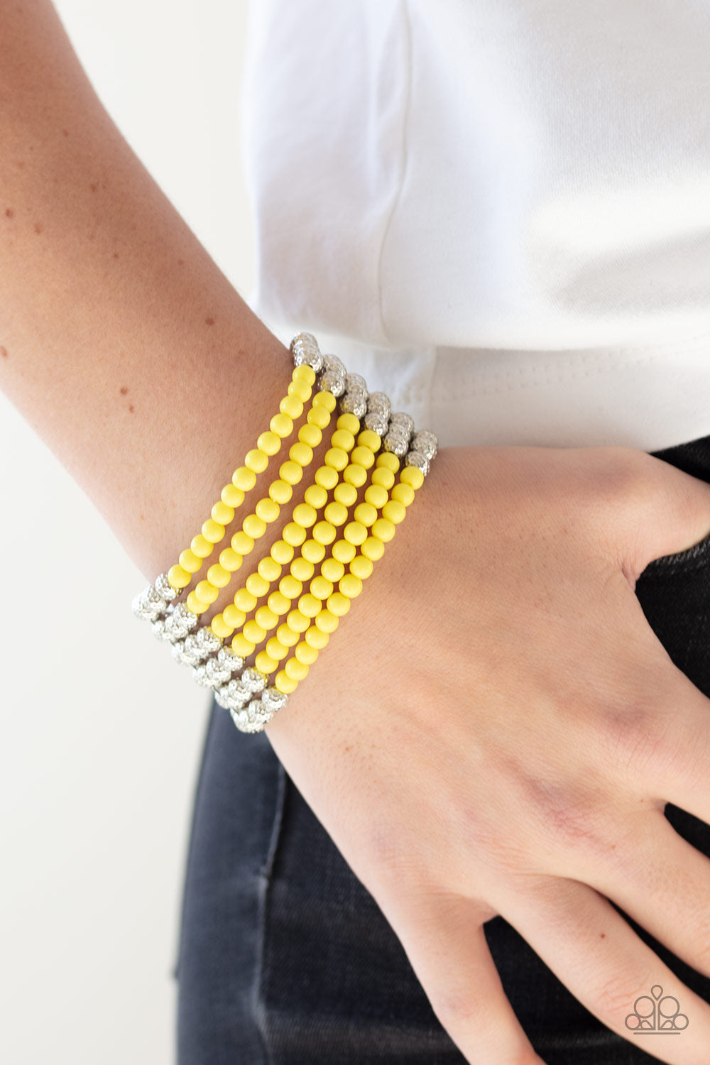 Paparazzi ♥ LAYER It On Thick - Yellow ♥ Bracelet