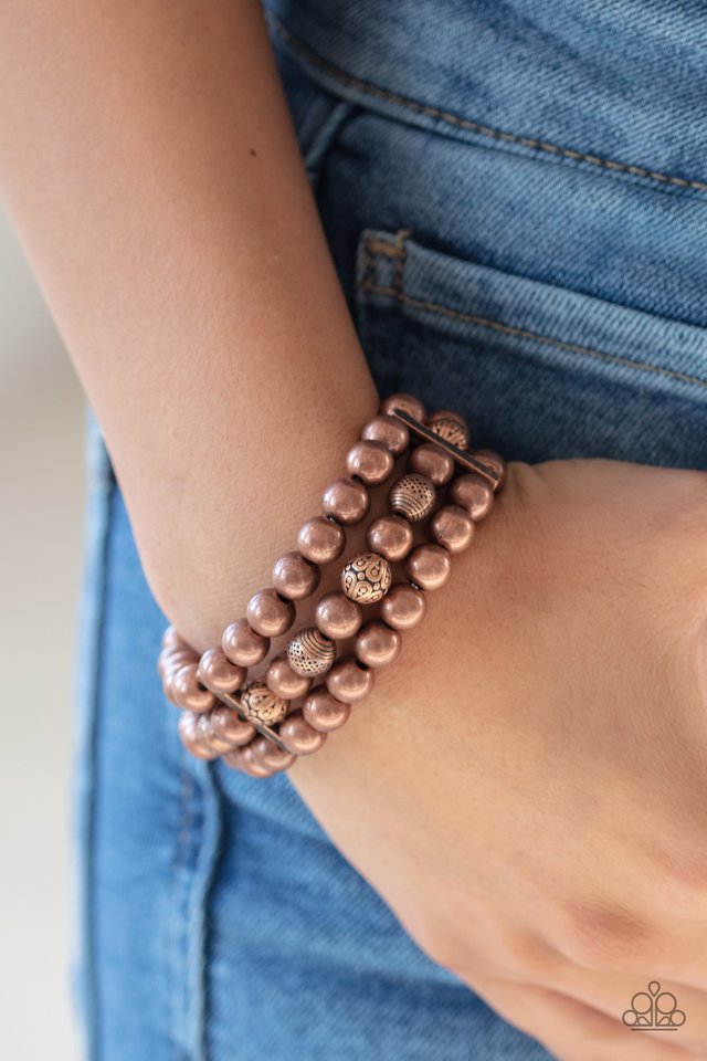 Paparazzi ♥ Trail Treasure - Copper ♥ Bracelet