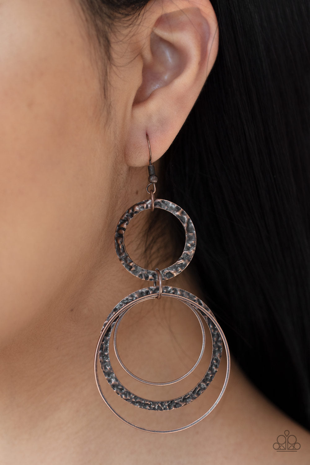 Paparazzi ♥ Eclipsed Edge - Copper ♥ Earrings