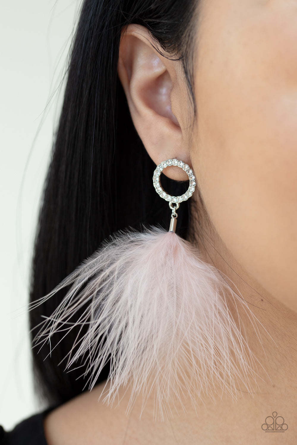 Paparazzi ♥ BOA Down - Pink ♥ Post Earrings