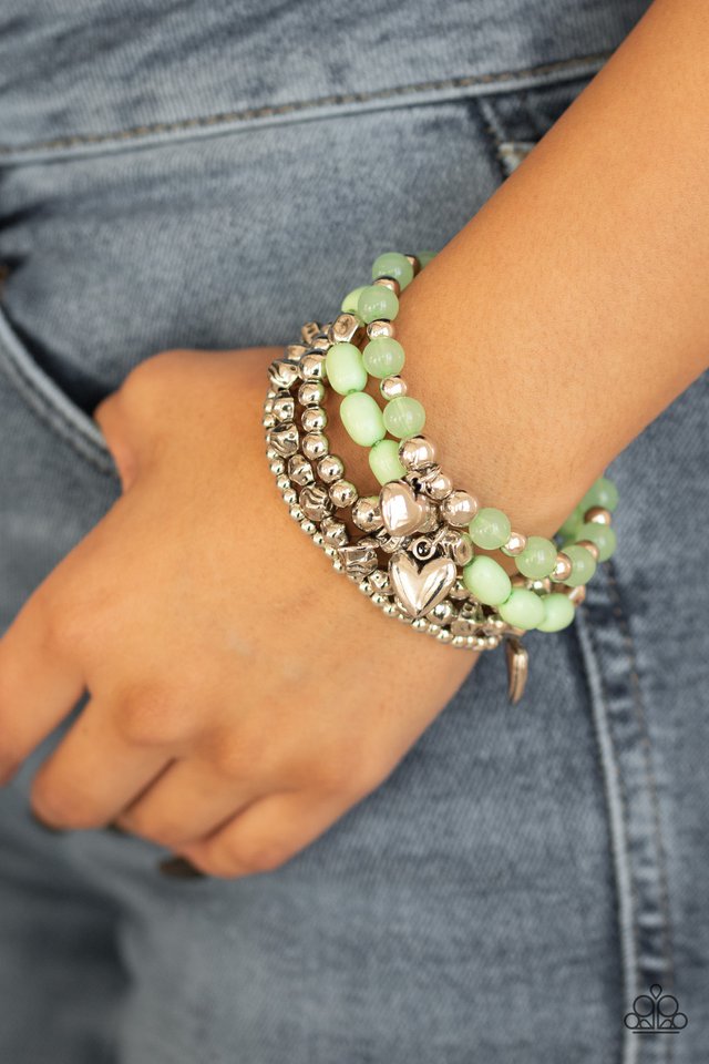 Paparazzi ♥ No CHARM Done - Green ♥ Bracelet