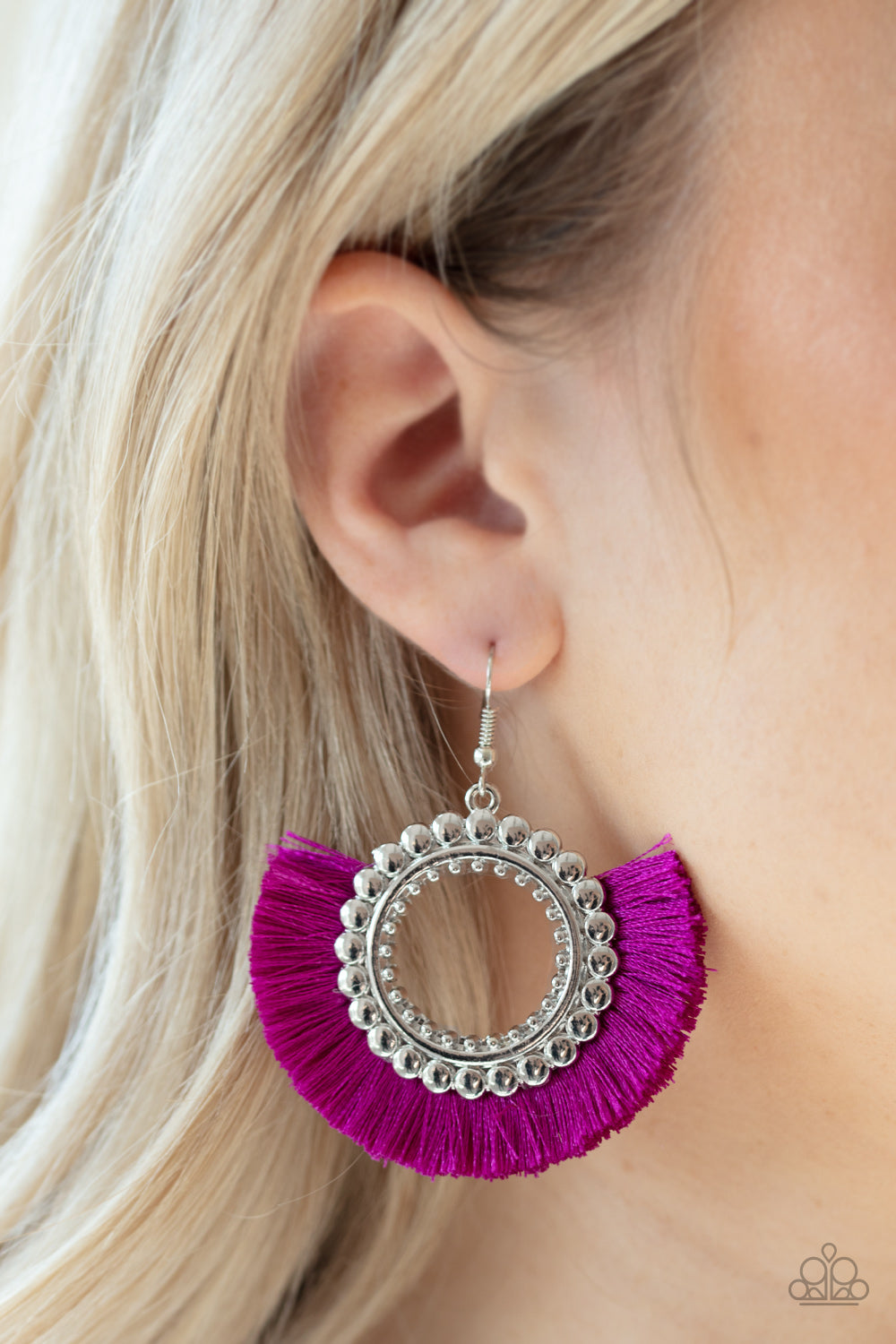 Paparazzi ♥ Fringe Fanatic - Purple ♥ Earrings