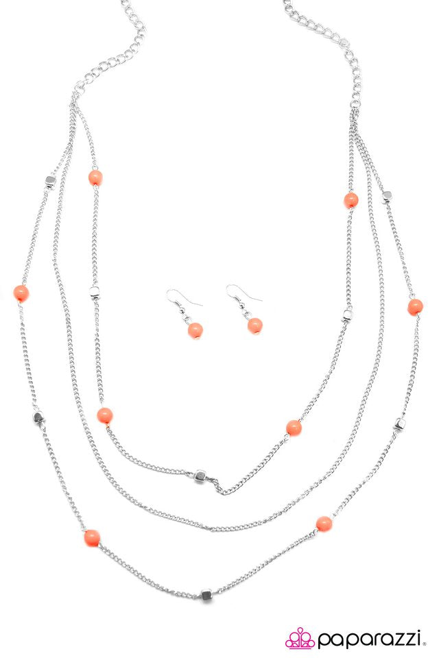 Paparazzi ♥ A Moment Like This - Orange ♥ Necklace