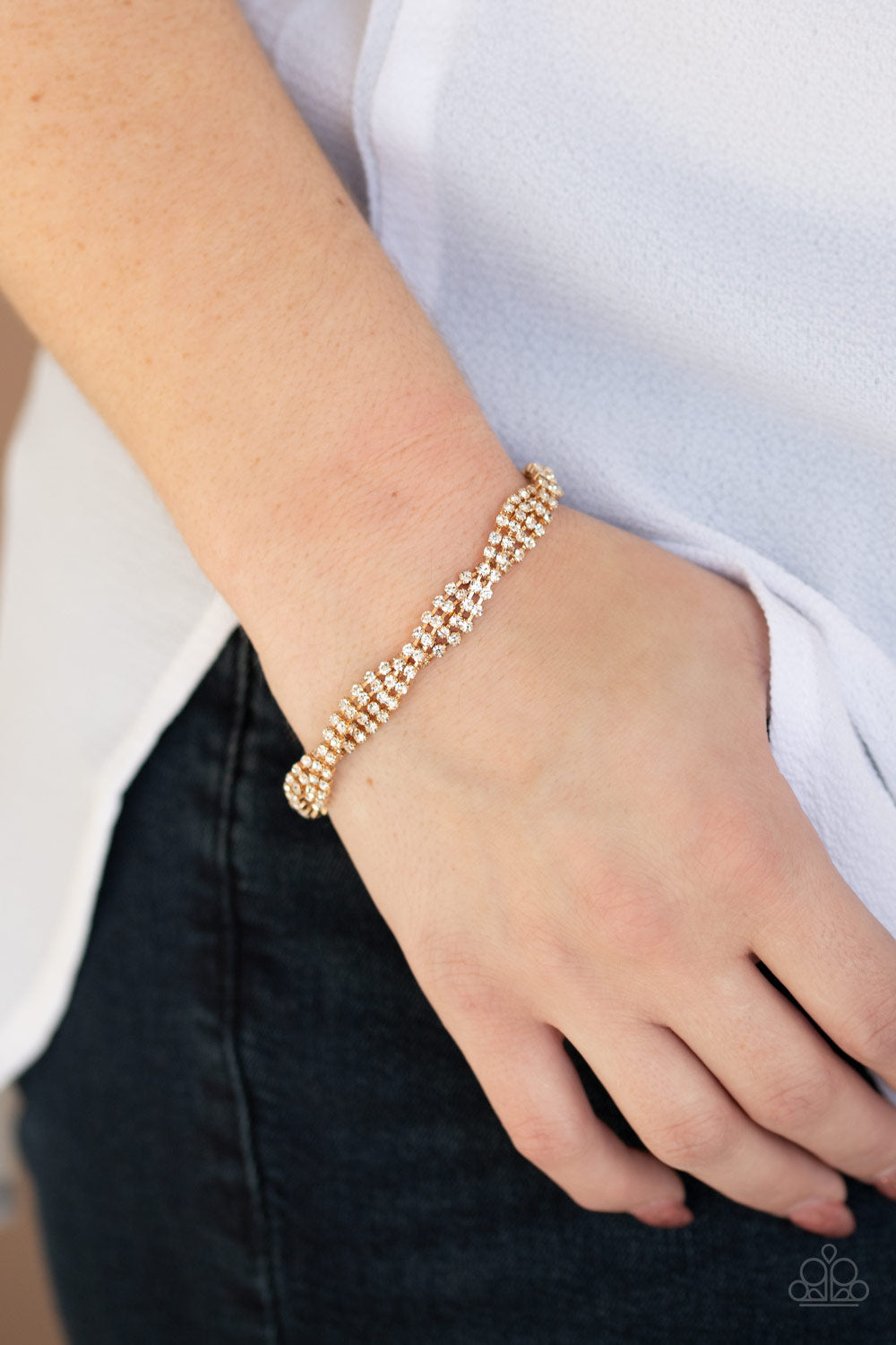 Paparazzi ♥ Braided Twilight - Gold ♥ Bracelet