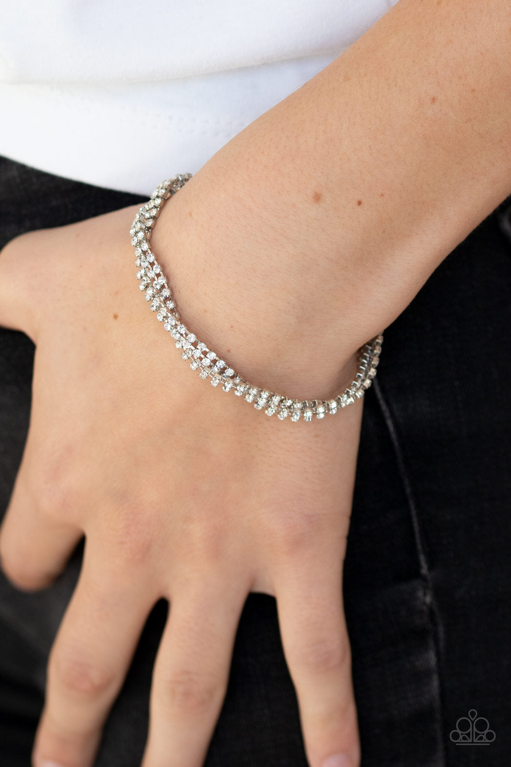 Paparazzi ♥ Braided Twilight - White ♥ Bracelet