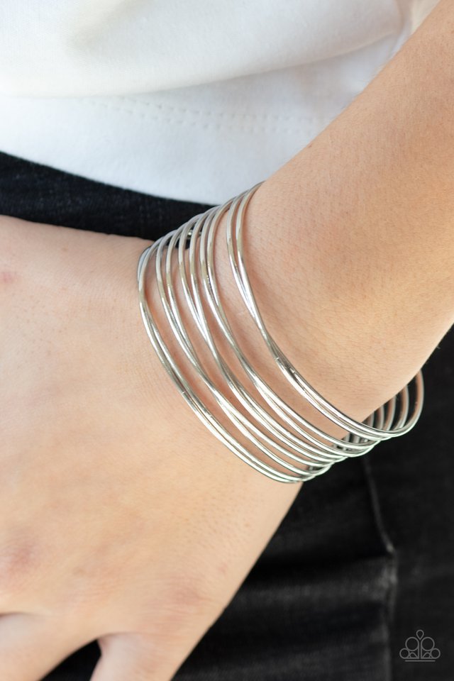 Paparazzi ♥ HAUTE Wired - Silver ♥ Bracelet