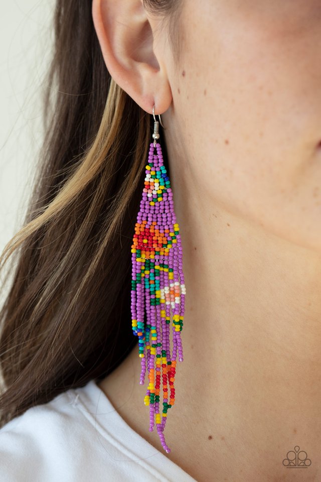 Paparazzi ♥ Beaded Gardens - Purple ♥ Earrings
