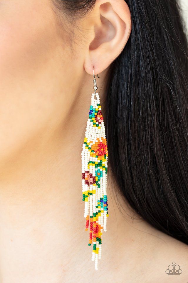 Paparazzi ♥ Beaded Gardens - White ♥ Earrings