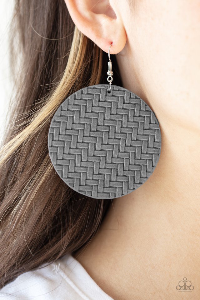 Paparazzi ♥ Plaited Plains - Silver ♥ Earrings