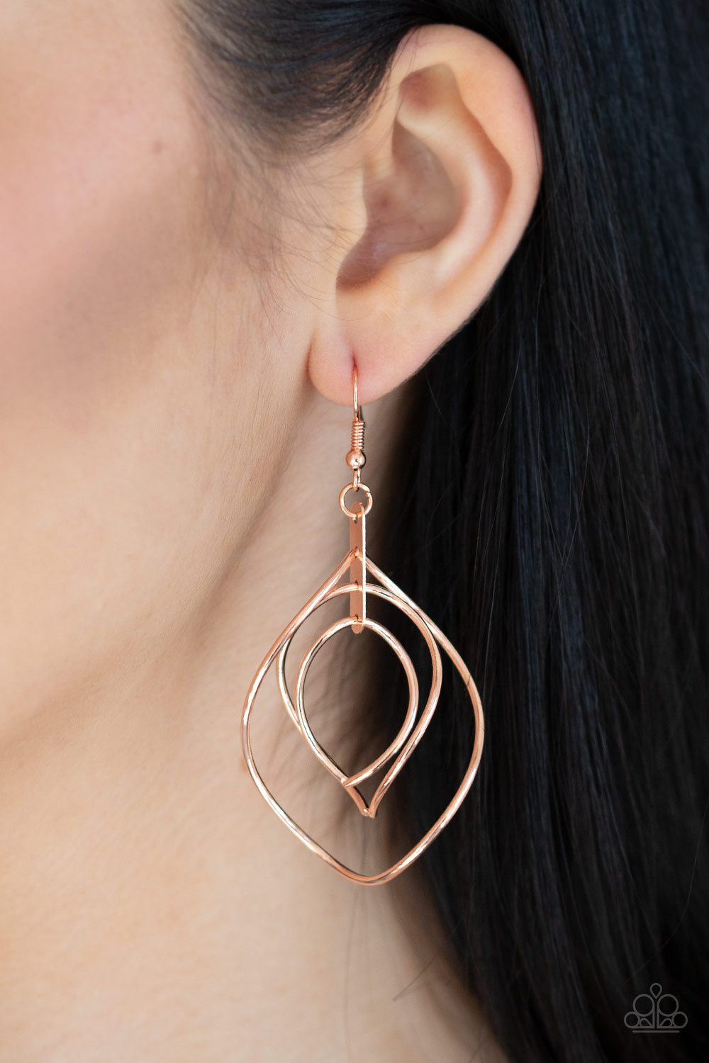 Paparazzi ♥ Asymmetrical Allure - Copper ♥ Earrings