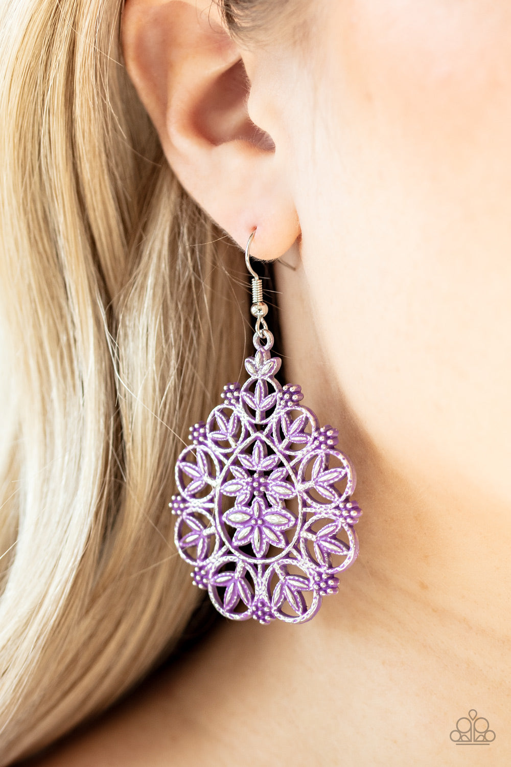 Paparazzi ♥ Floral Affair - Purple ♥ Earrings
