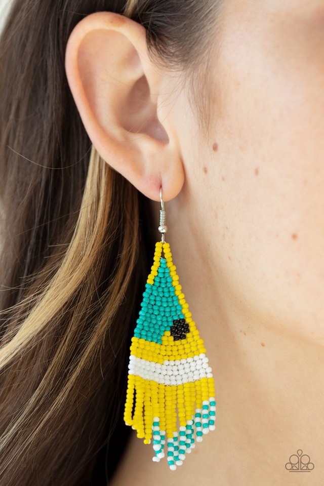 Paparazzi ♥ Brightly Beaded - Yellow ♥ Earrings