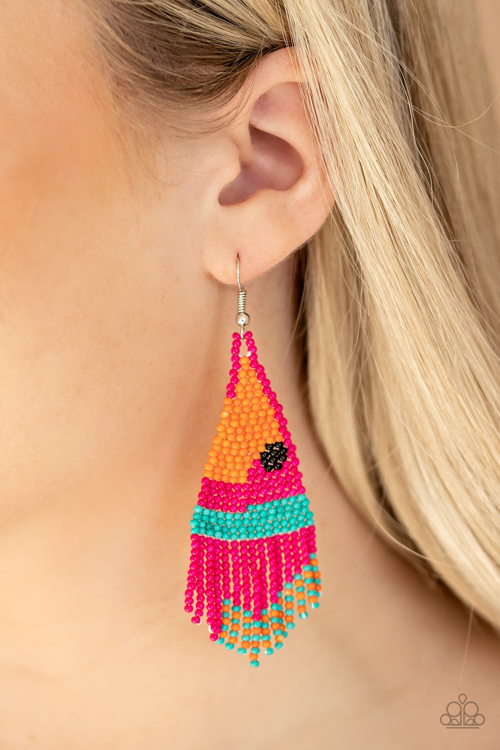 Paparazzi ♥ Brightly Beaded - Pink ♥ Earrings