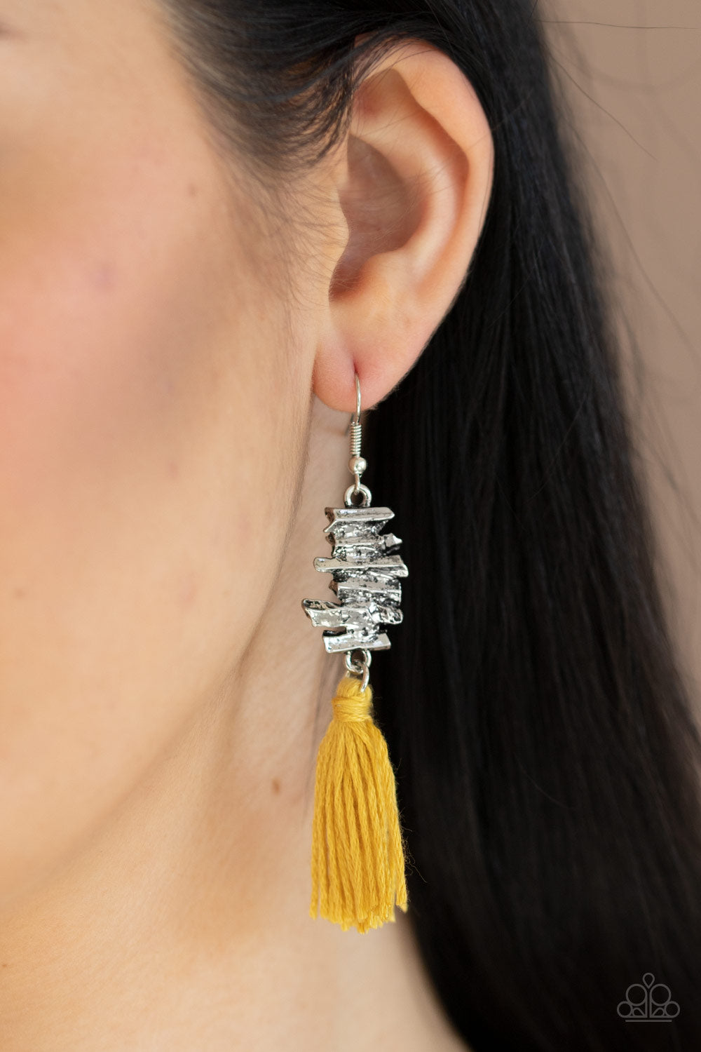 Paparazzi ♥ Tiki Tassel - Yellow ♥ Earrings