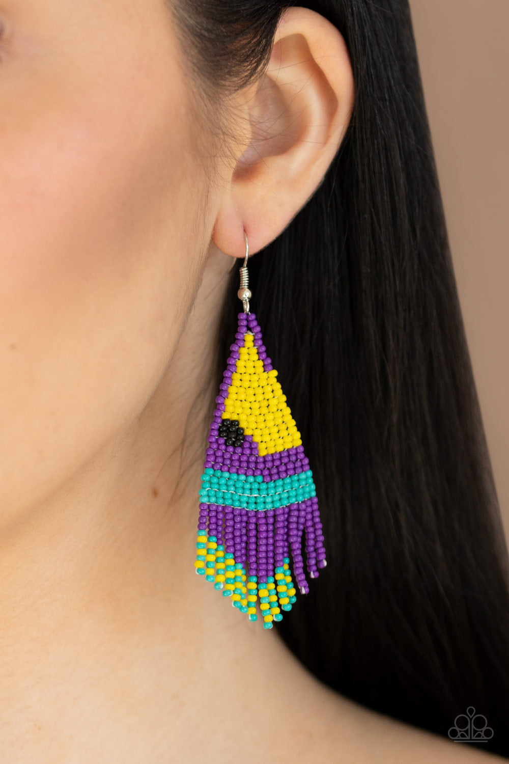Paparazzi ♥ Brightly Beaded - Purple ♥ Earrings
