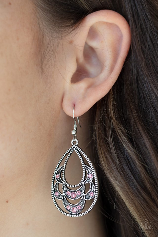 Paparazzi ♥ Malibu Macrame - Pink ♥ Earrings