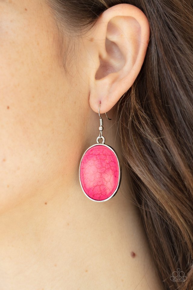 Paparazzi ♥ Serenely Sediment - Pink ♥ Earrings