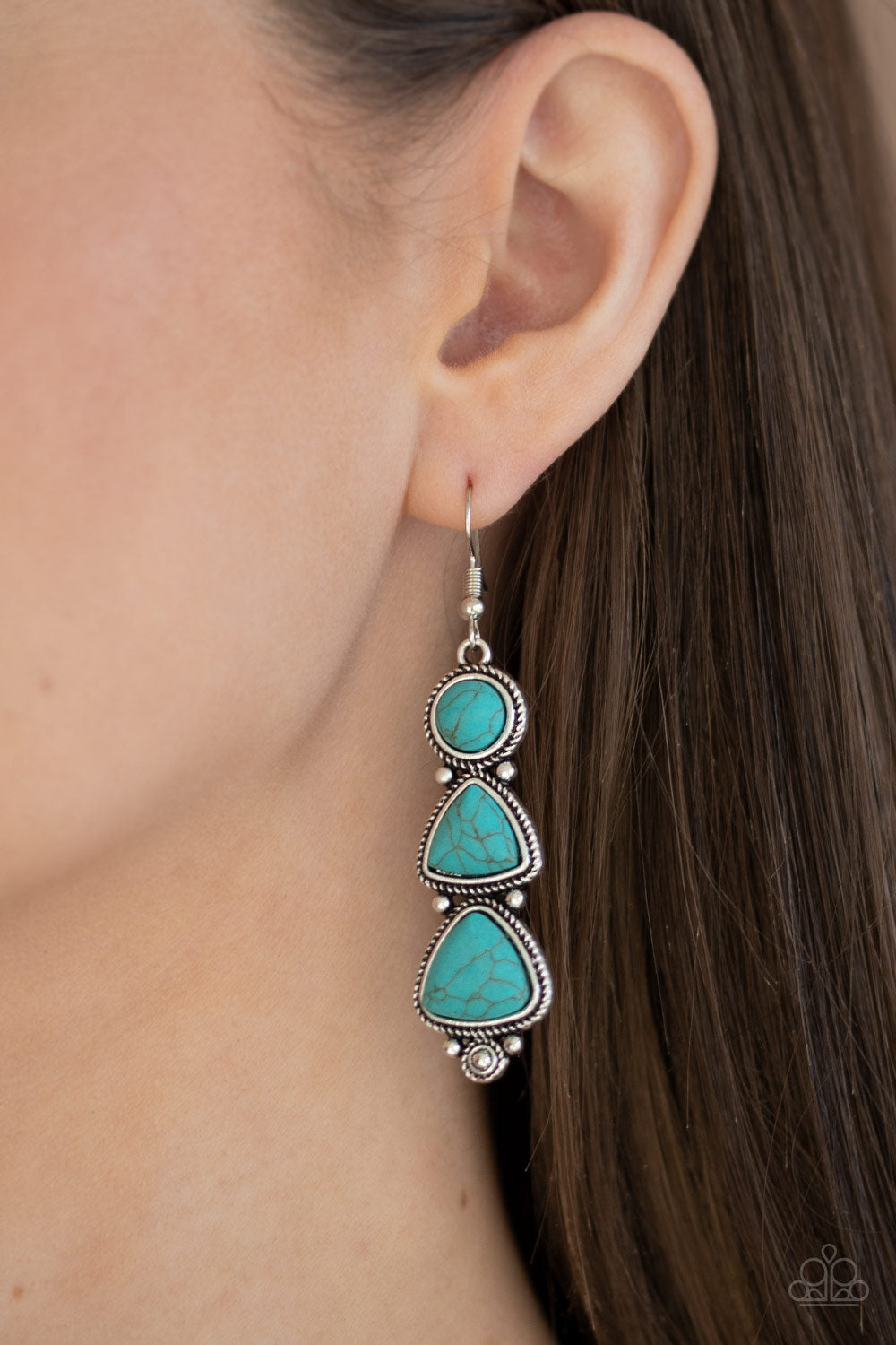 Paparazzi ♥ New Frontier - Blue ♥ Earrings