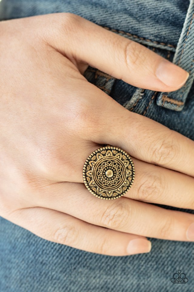 Paparazzi ♥ One in a MEDALLION - Brass ♥ Ring