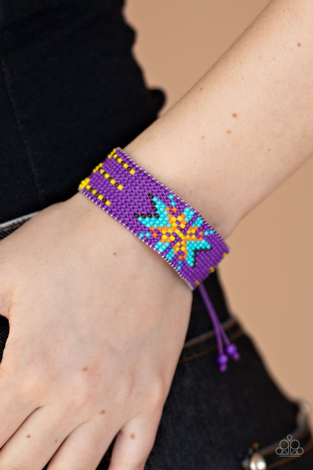 Paparazzi ♥ Beaded Badlands - Purple ♥ Bracelet