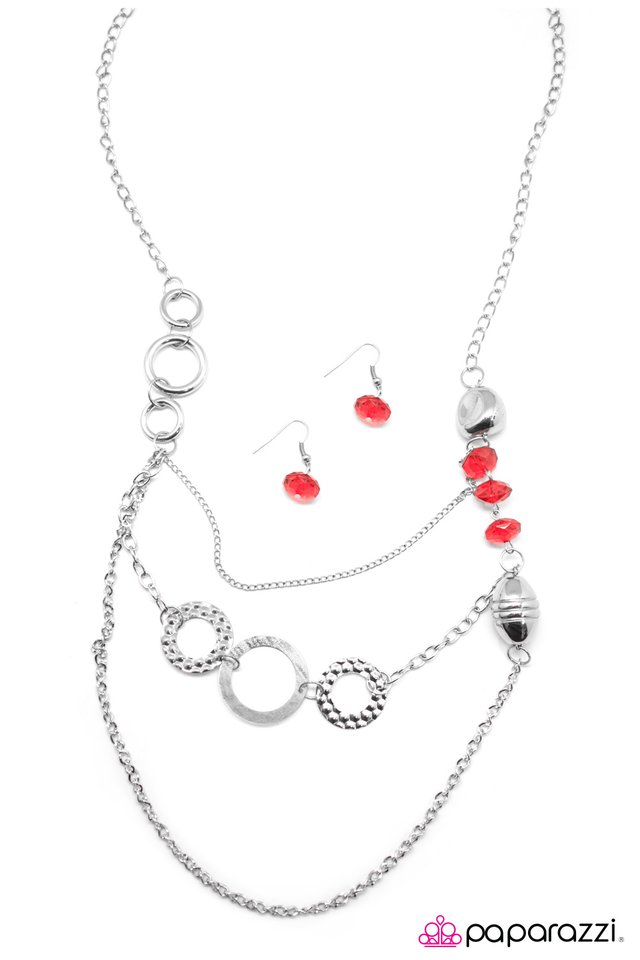 Paparazzi ♥ In A Roundabout Way - Red ♥ Necklace