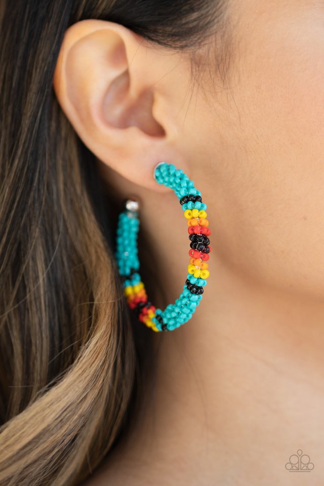 Paparazzi ♥ Bodaciously Beaded - Blue ♥ Earrings