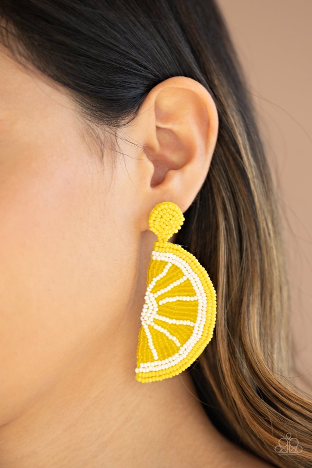 Paparazzi ♥ When Life Gives You Lemons - Yellow ♥ Post Earrings