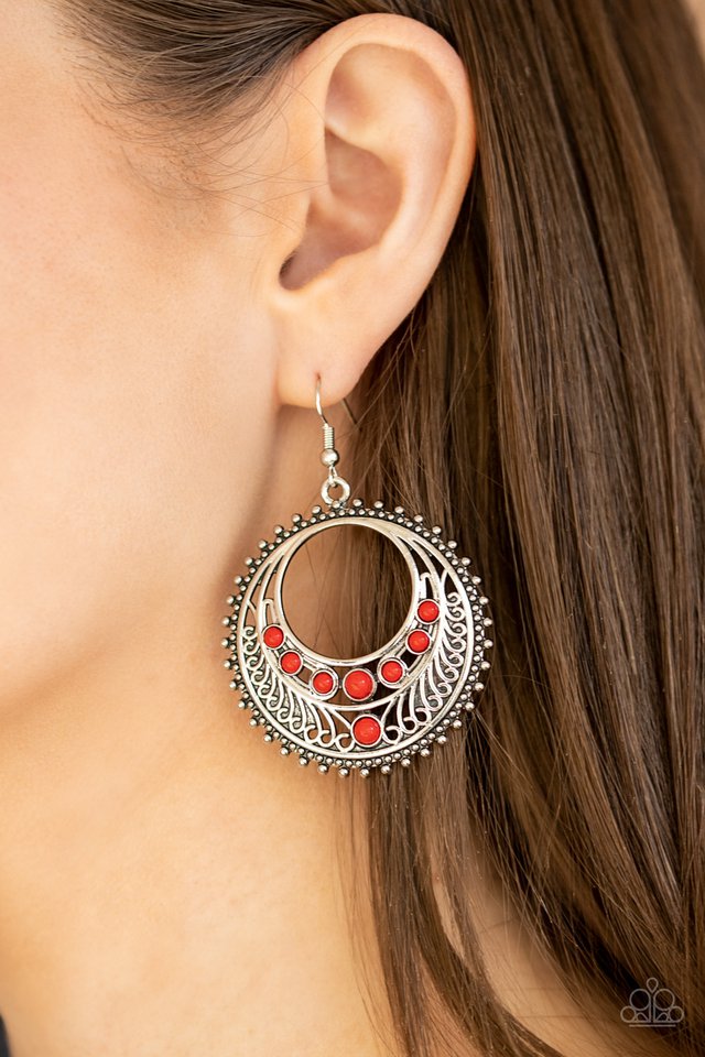 Paparazzi ♥ Boho Bliss - Red ♥ Earrings