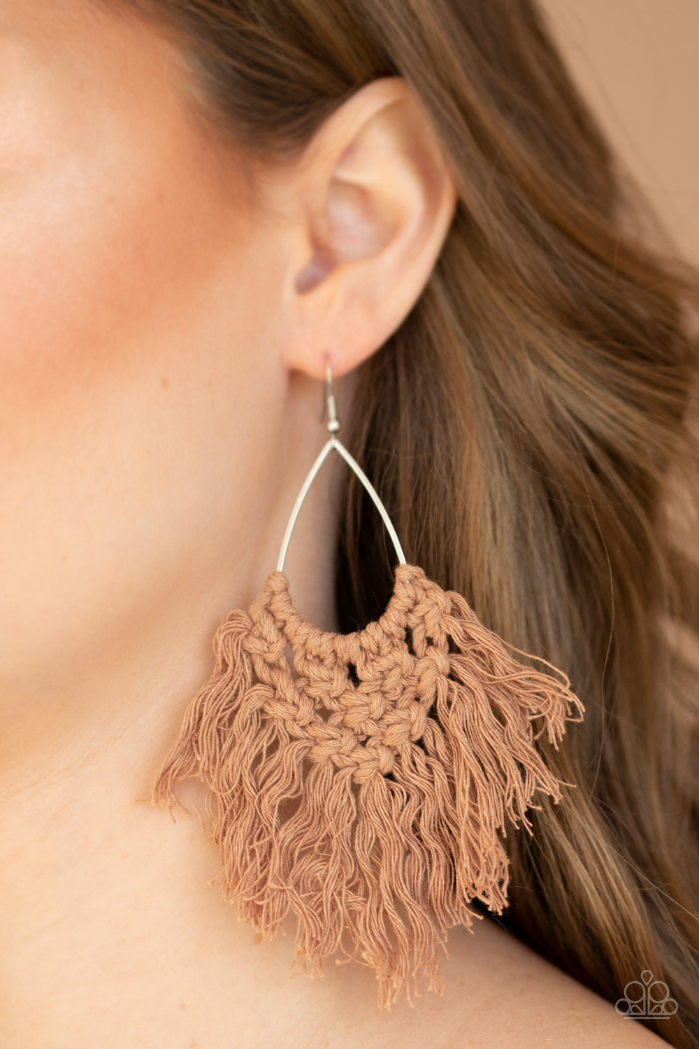 Paparazzi ♥ Oh MACRAME, Oh My - Brown ♥ Earrings