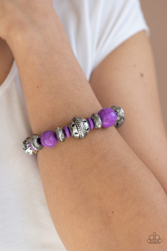 Paparazzi ♥ Majestic Masonry - Purple ♥ Bracelet