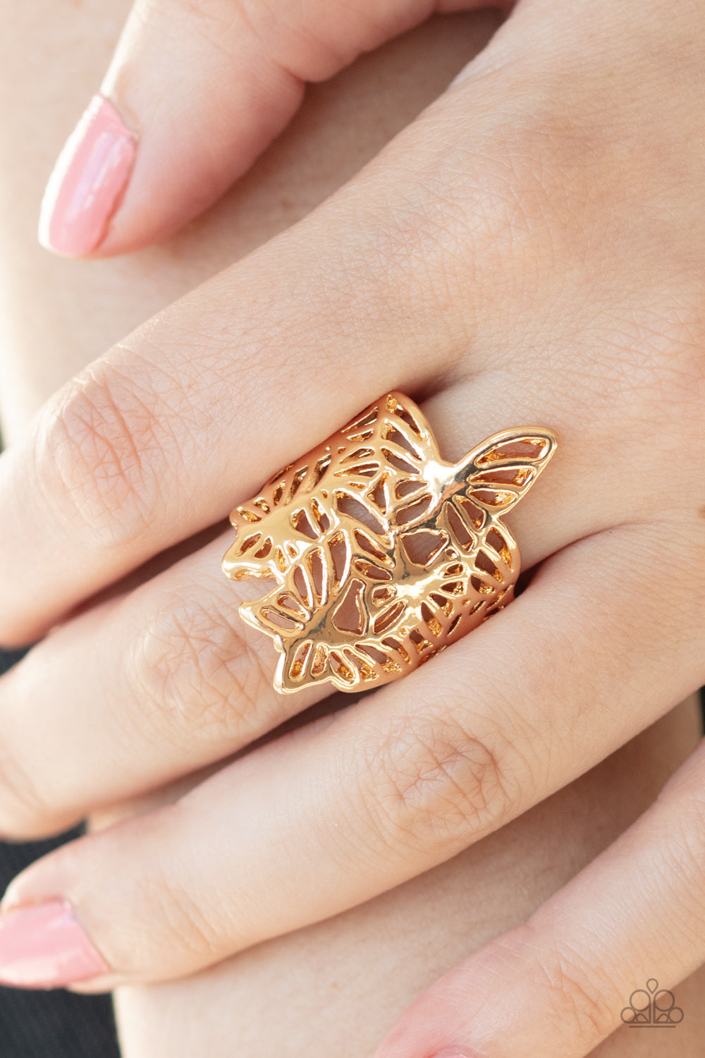 Paparazzi ♥ Banded Butterflies - Gold ♥ Ring
