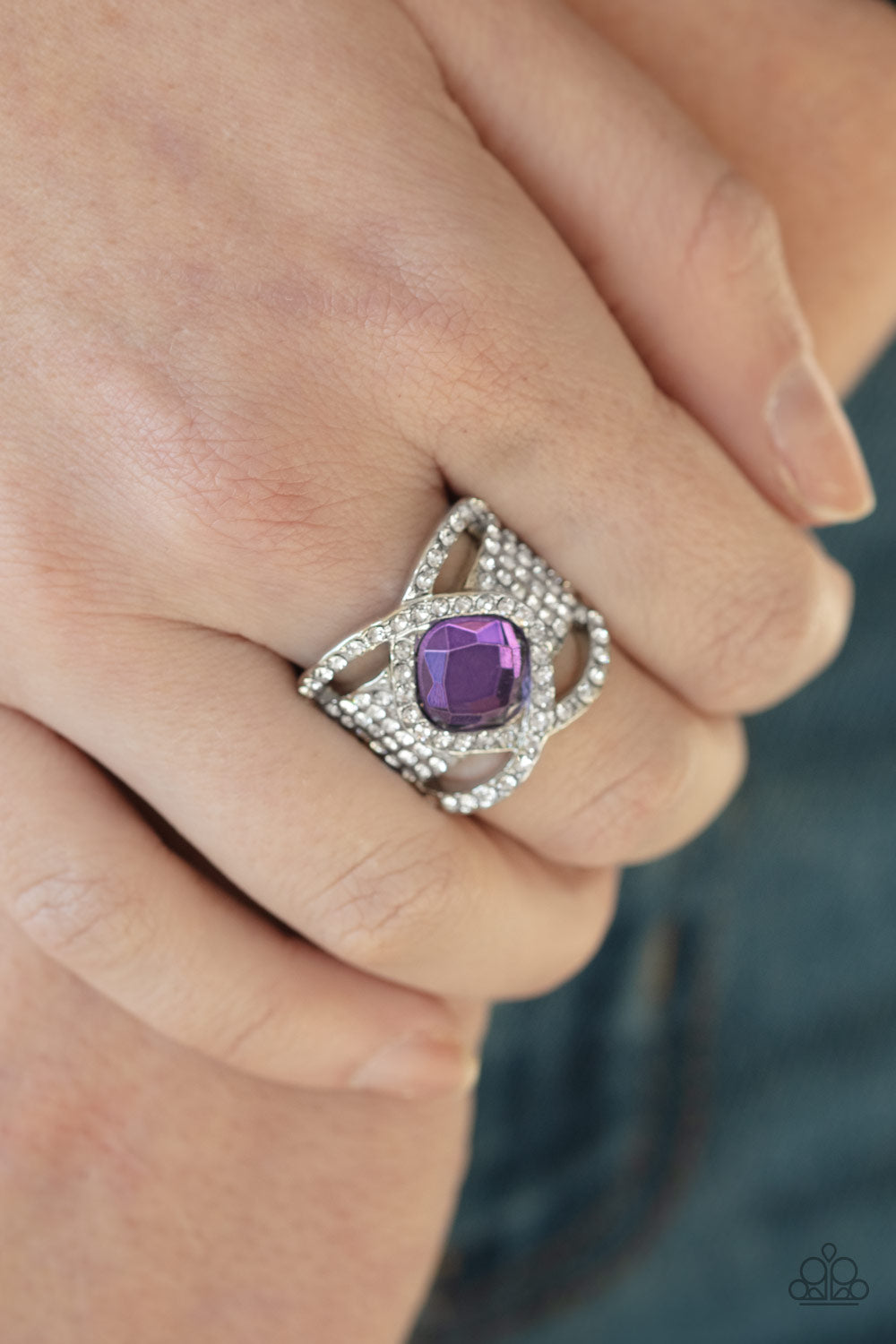 Paparazzi ♥ Triple Crown Twinkle - Purple ♥ Ring
