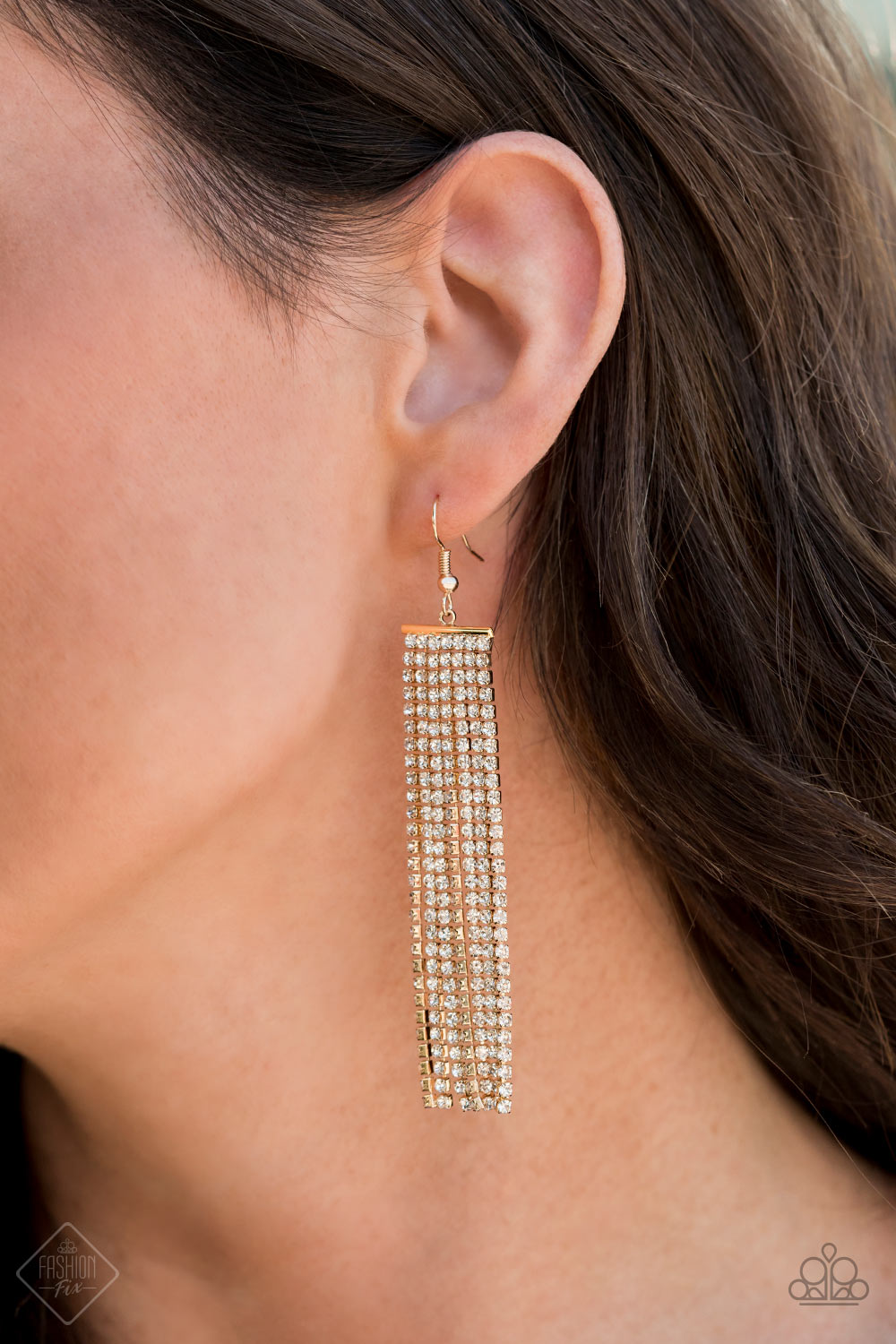 Paparazzi ♥ Top-Down Shimmer - Gold ♥ Earrings