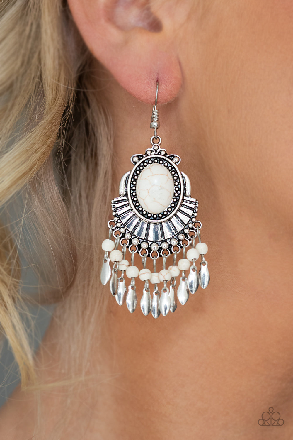 Paparazzi ♥ Eco Trip - White ♥ Earrings