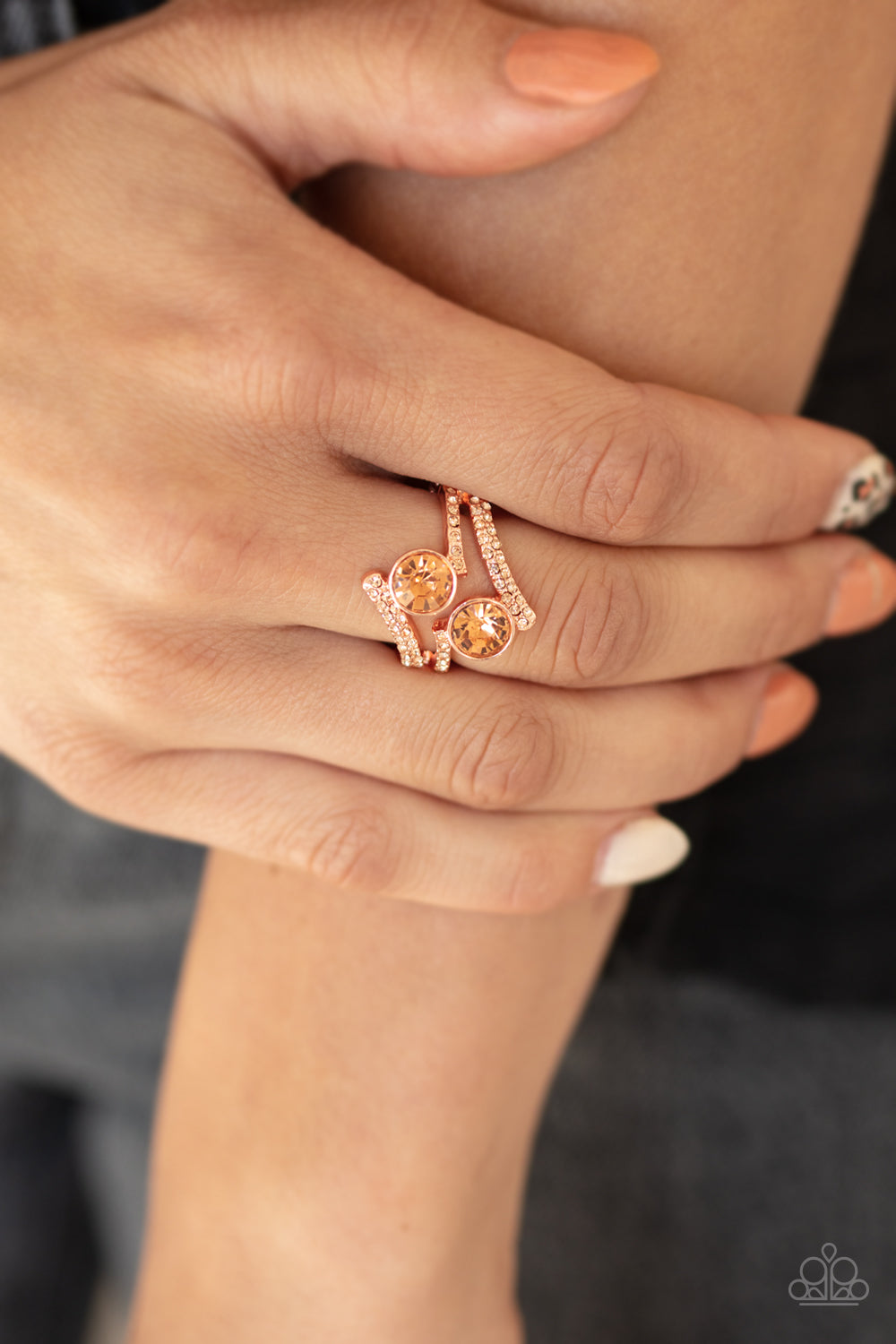 Paparazzi ♥ Over The Top Glamour - Copper ♥ Ring