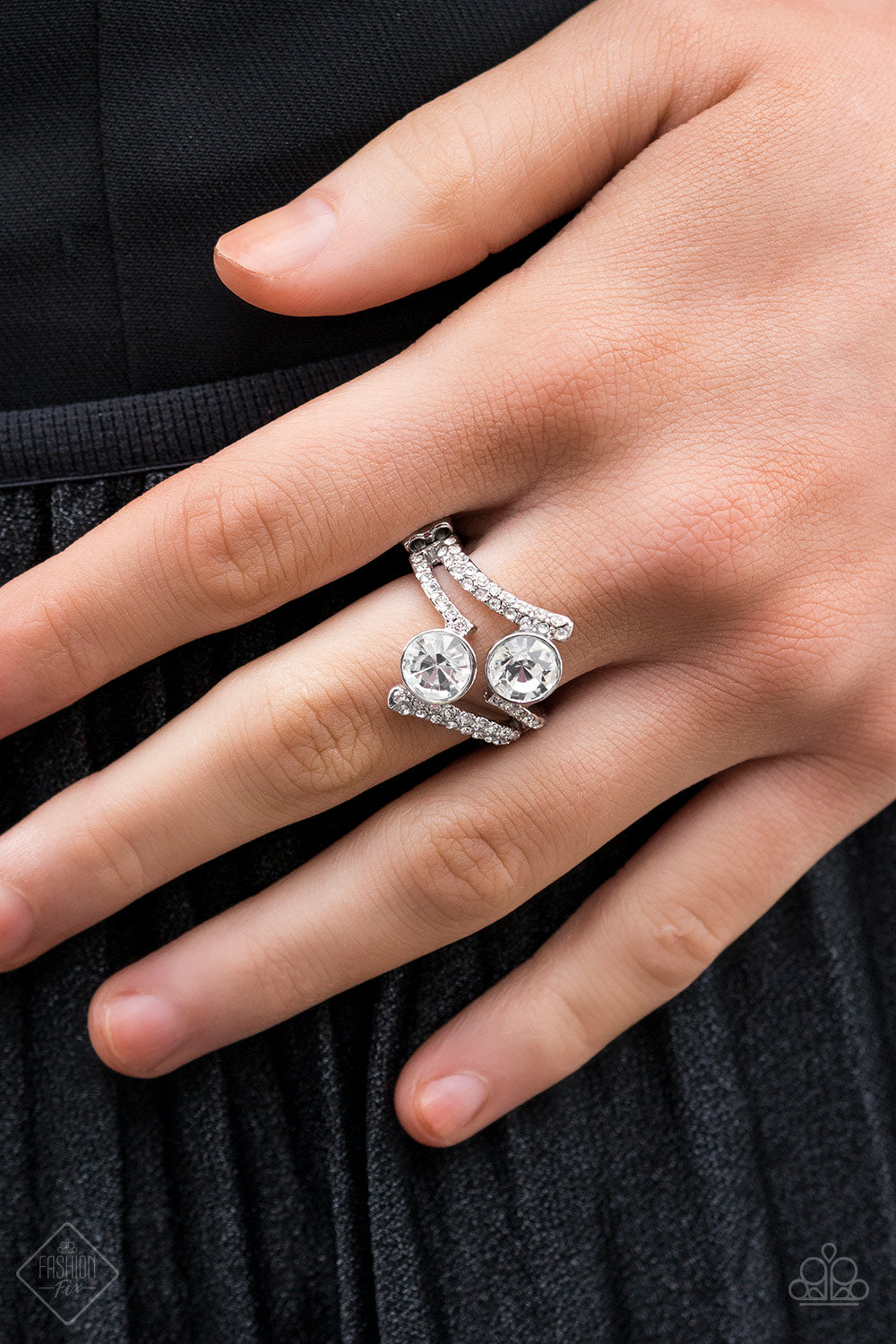 Paparazzi ♥ Over The Top Glamour - White ♥ Ring